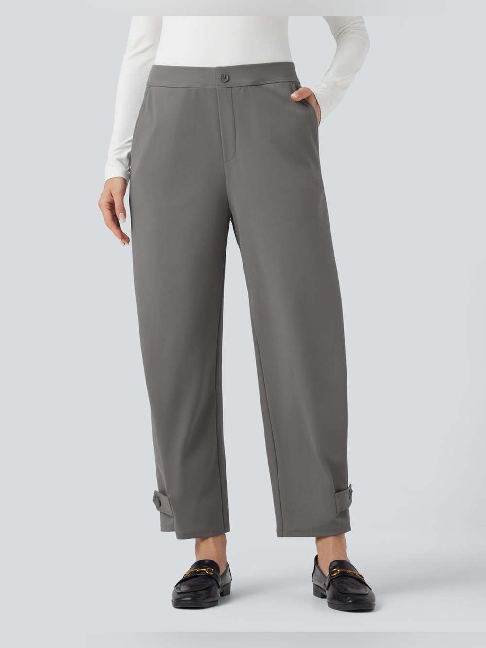 Halara Flex™ DayStretch Mid Rise Adjustable Pant Width Work Tapered Pants NWT L